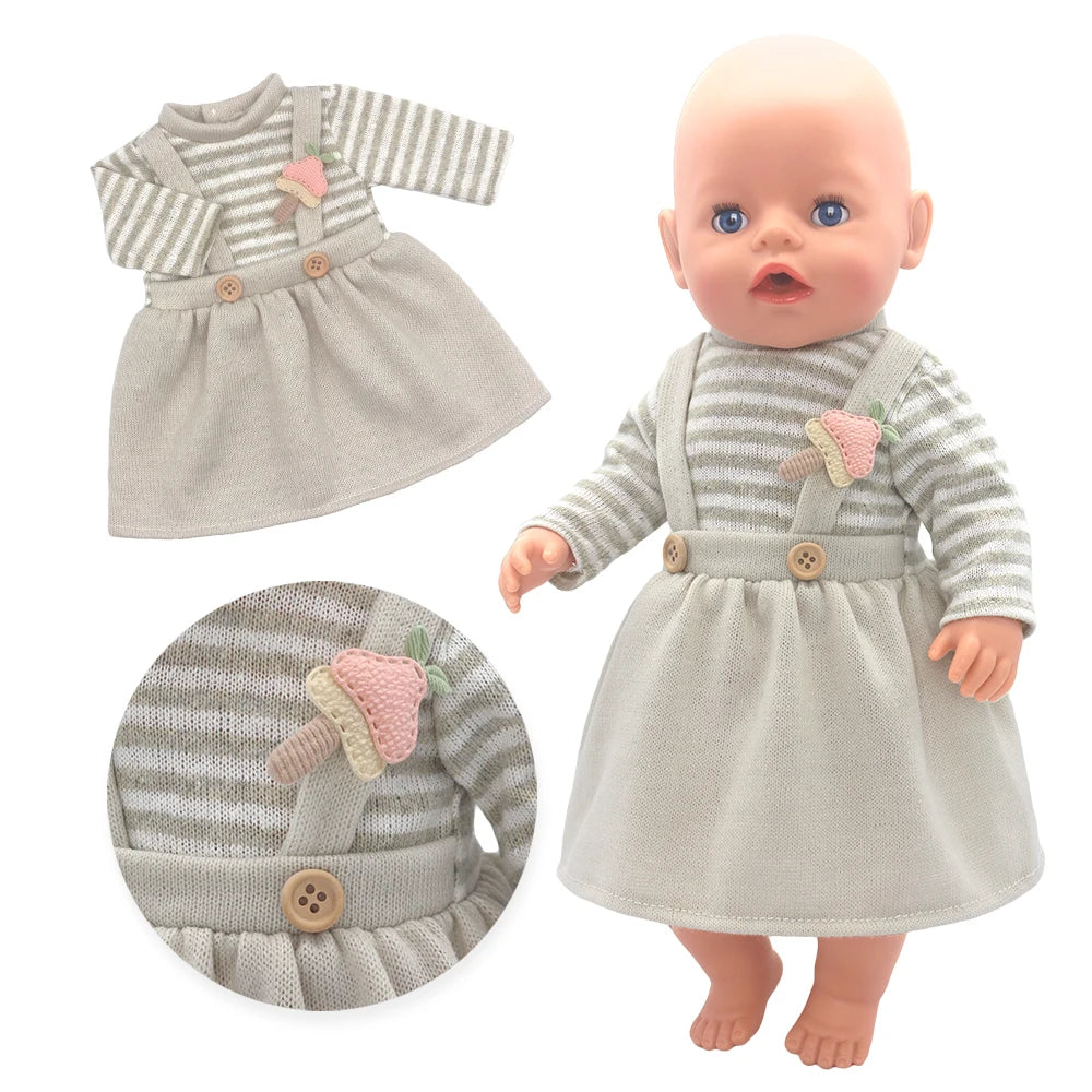 Baby Born Doll Outfits For 13-18 Inch Newborn Doll Cute Jumpers Rompers Suit+Shoes Doll Accessories Festival Birthday Gift