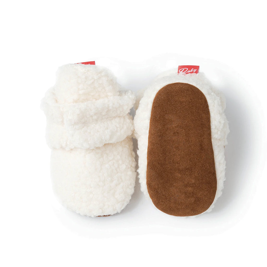 Meckior Botines de forro polar para bebé, zapatillas para bebé, niña y niño, antideslizantes, suela blanda, calcetines para bebé, primeros andadores de recién nacido, zapatos cálidos para cuna