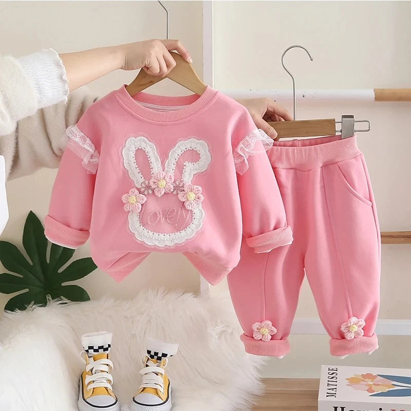New Autumn Baby Clothes Kids Clothing Set Children Girls Long Sleeved T-Shirt Pants 2Pcs/Sets Infant Costume Toddler Tracksuits