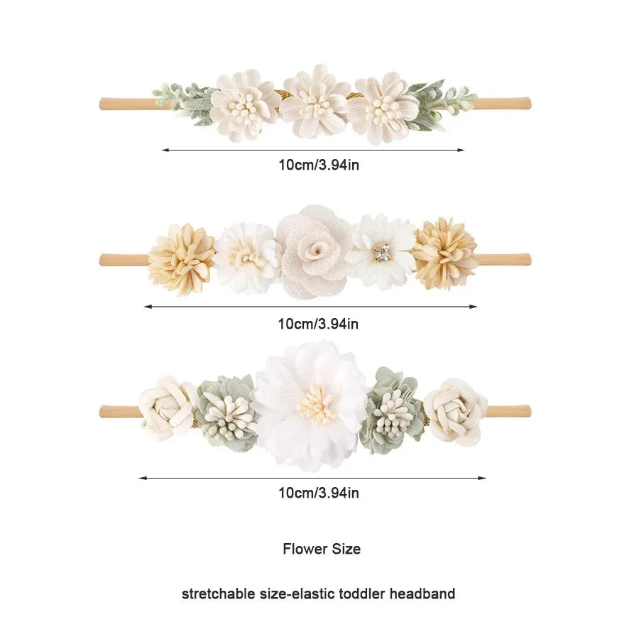 1/3pcs Baby Headbands for girls Kids Cute Flower Headwear Nylon Soft Elastic Hair Band Gifts Toddler Headband Hair Accessories