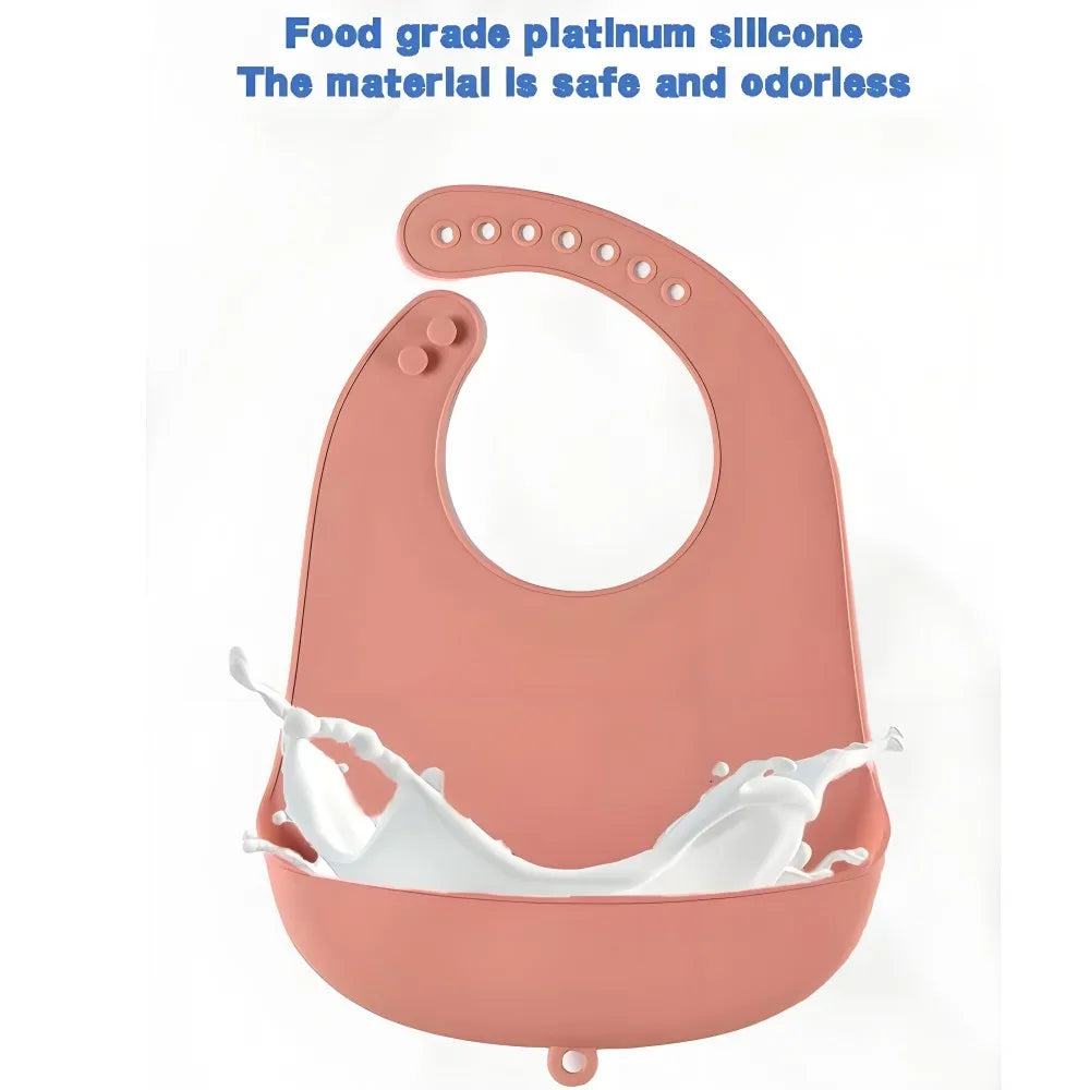 Baby Bib Adjustable Waterproof Bibs Babies Soft Edible Silicone Newborn Saliva Dripping Towel Drooling Children Scarf BPA Free