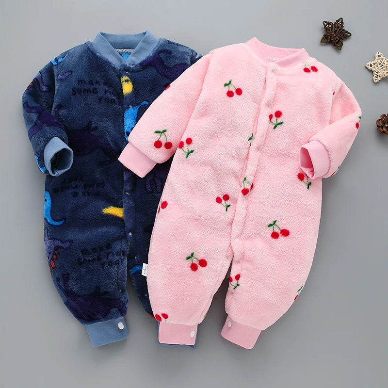Ropa de Primavera Invierno para Bebé Recién Nacido Chaqueta Infantil para Niñas Mono para Niños Pelele de Franela Suave para Bebé Ropa de Bebé 0-18 Meses