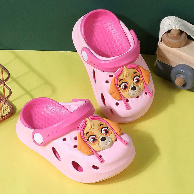 Paw Patrol Chase Clogs | Adorable 3D Dog + Nature Decor | Adjustable Strap | Breathable EVA Slippers for Toddler Boys