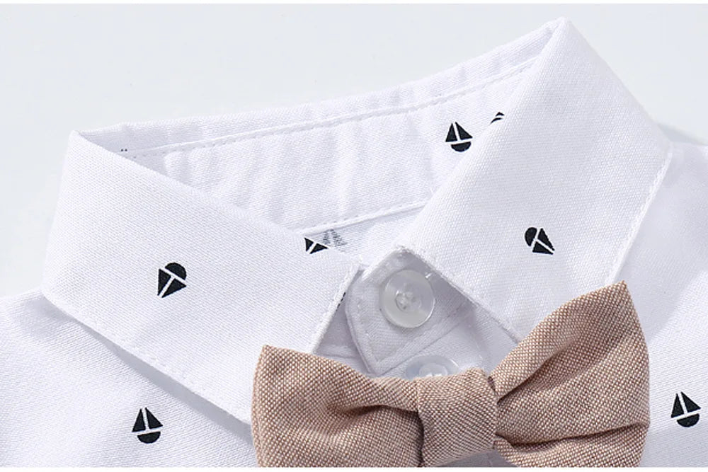 Baby Jungen Kleidung Anzug Gentleman Hübscher Strampler Schleifen-Set Geburtstag Festgeschenk Overall Hut Kleinkind Jungen Hochzeitsoutfit Kleid