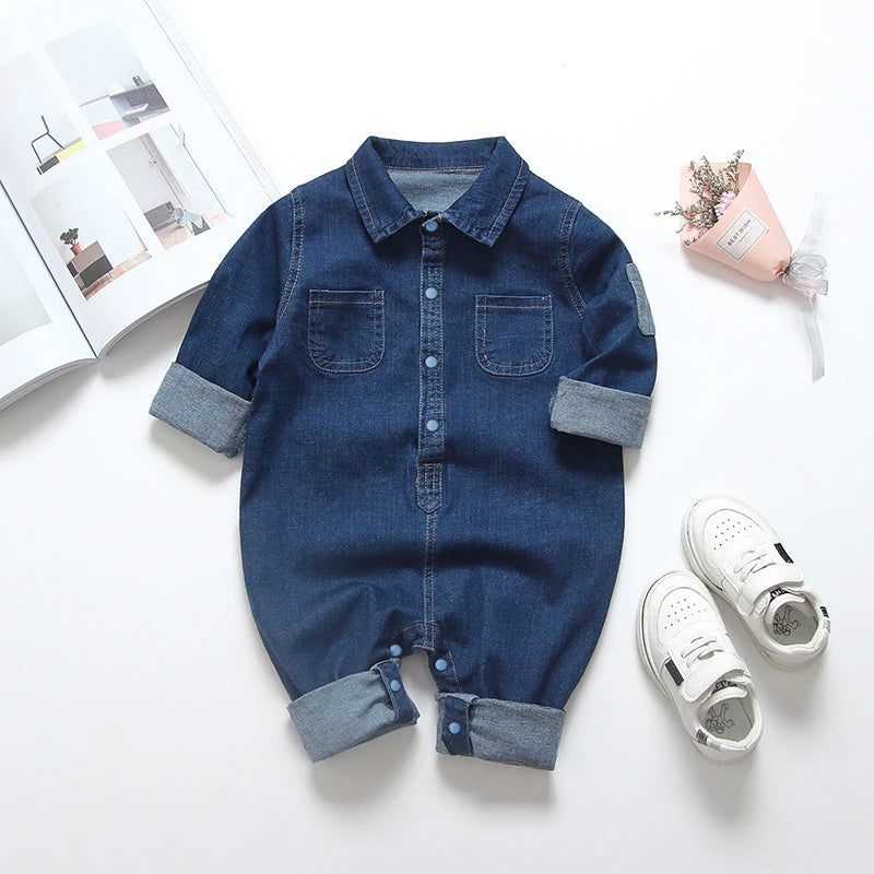 IENENS Baby Strampler Neugeborenen-Jumpsuits Kleidung Jeans Overall 0-18 Monate Junge Mädchen Weiche Anzüge Kinderkleidung