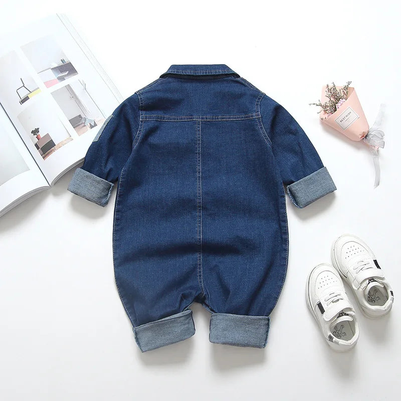 IENENS Baby Strampler Neugeborenen-Jumpsuits Kleidung Jeans Overall 0-18 Monate Junge Mädchen Weiche Anzüge Kinderkleidung