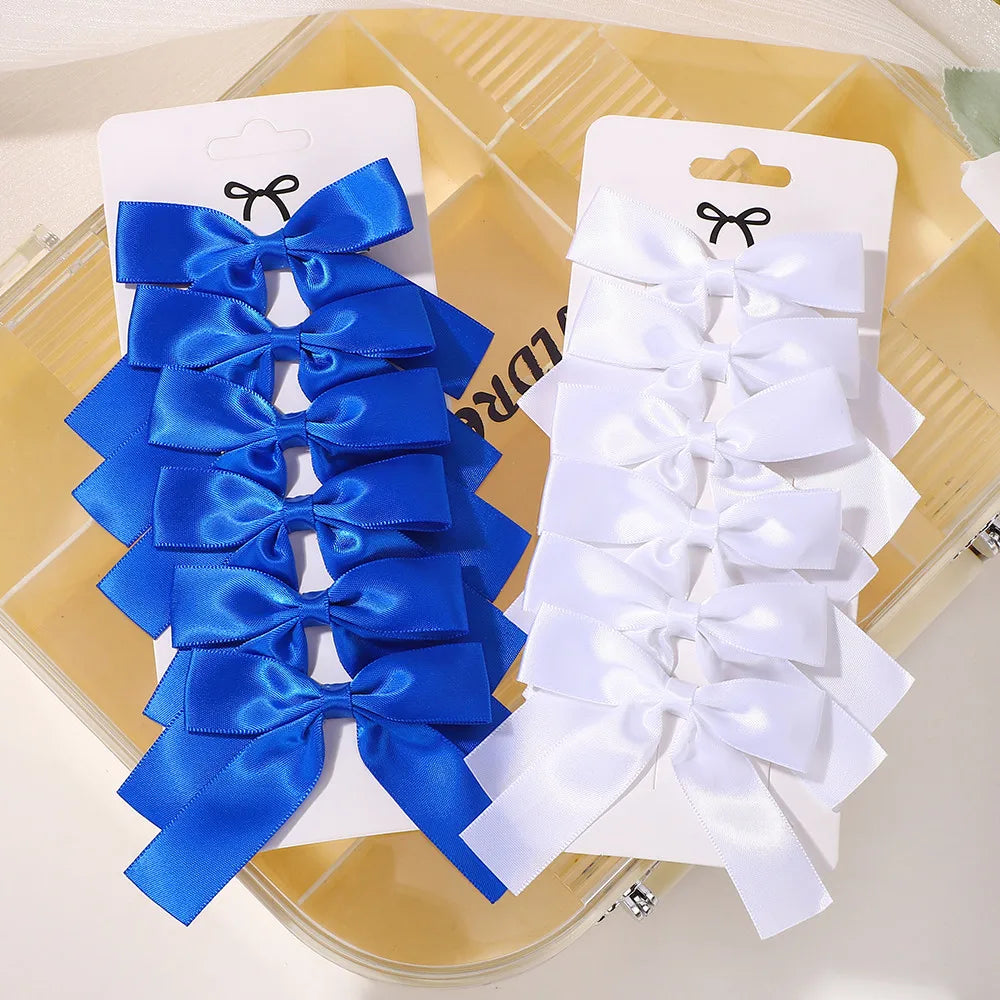 LAZOS DE CINTA 6 horquillas para niña con delicada cinta para accesorios infantiles. Las adorables horquillas de 3.5 pulgadas.