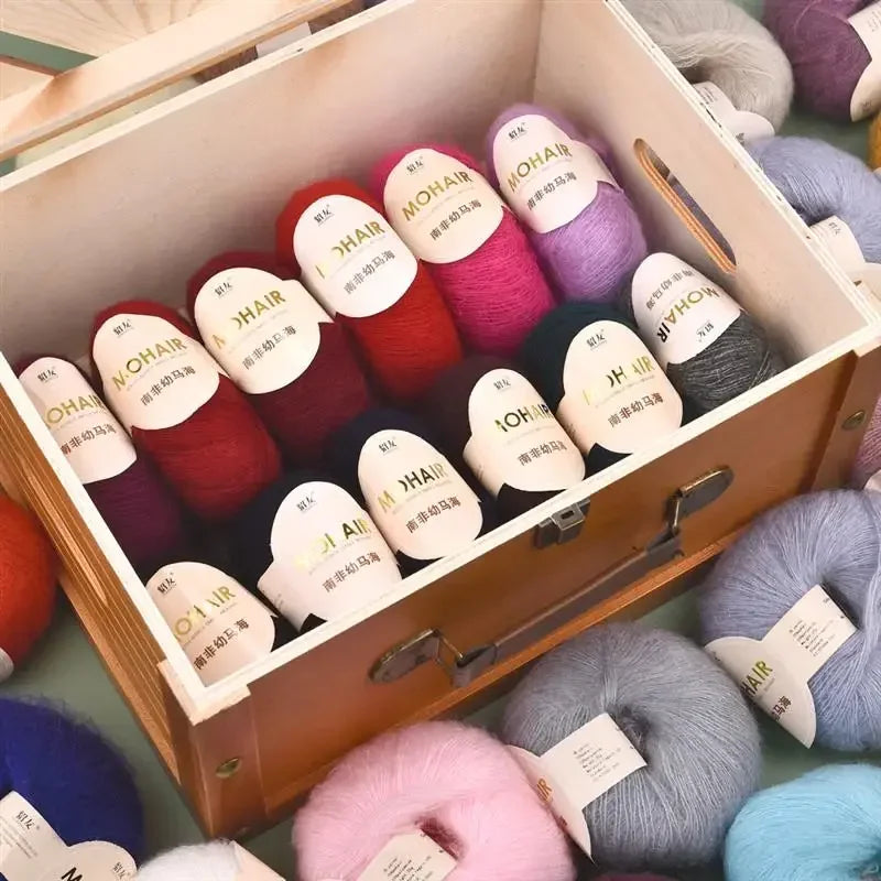 35 Farben 25g/Stück Mohairgarn Extra weiches warmes Babywoll-Häkelgarn zum Handstricken von Pullover, Schal, Tuch, DIY-Materialien