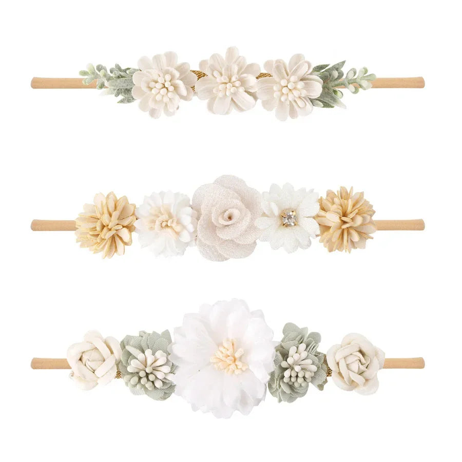 1/3pcs Baby Headbands for girls Kids Cute Flower Headwear Nylon Soft Elastic Hair Band Gifts Toddler Headband Hair Accessories
