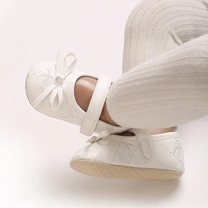 0-18M Baby Girl Leather Shoes New Spring And Autumn Bow Princess Shoes Baby Soft Sole Single Shoes Baby Walking Shoes