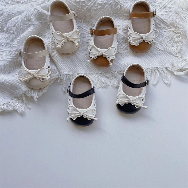 Baby Girls Walking Shoes Spring Autumn Newborn Shoes Infant Comfortable Soft Soled Toddler Kids Lace Bow Princess Shoes