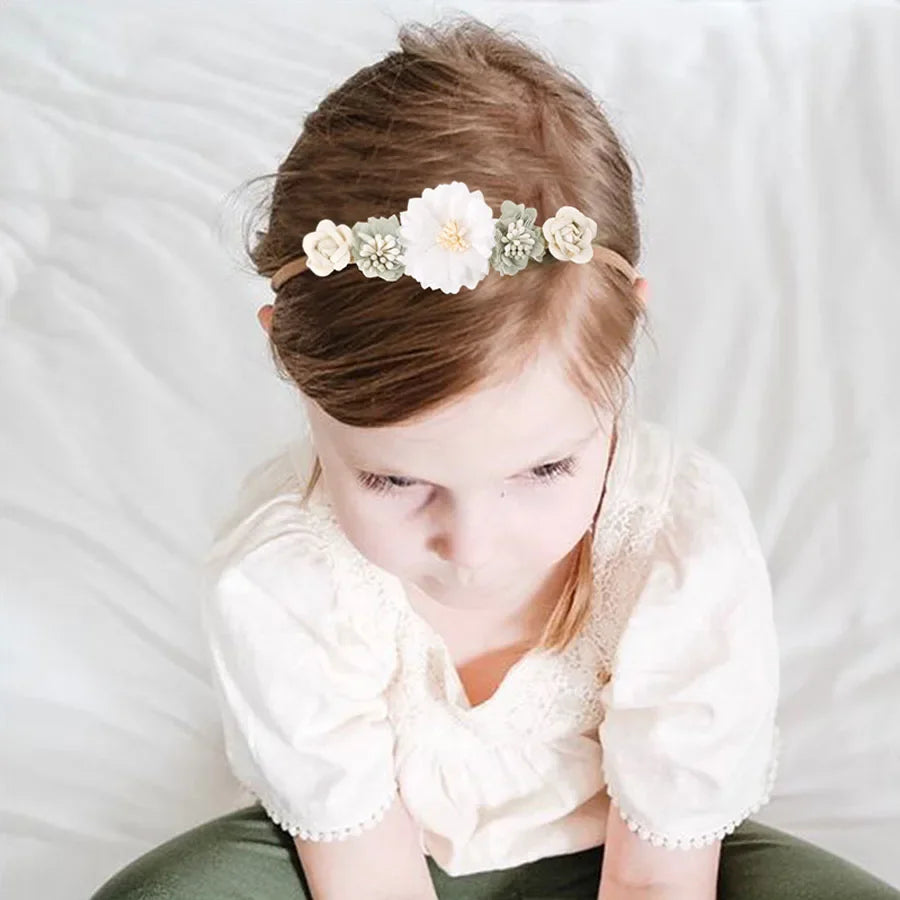 1/3pcs Baby Headbands for girls Kids Cute Flower Headwear Nylon Soft Elastic Hair Band Gifts Toddler Headband Hair Accessories