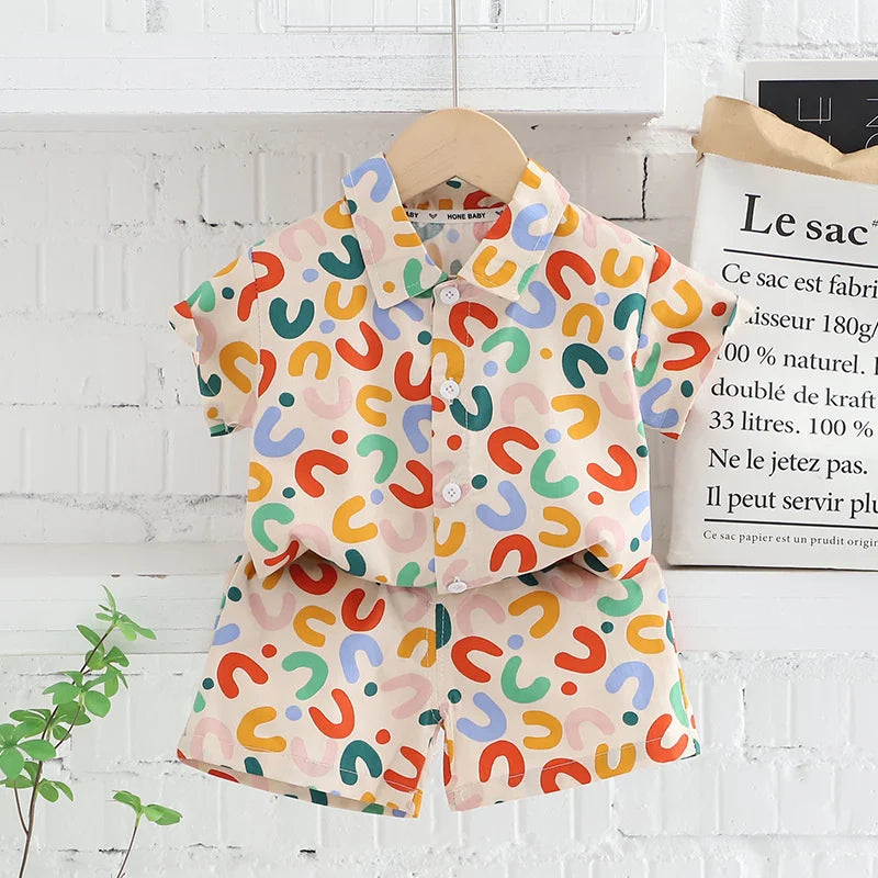 Nuevo Traje de Ropa de Verano para Bebés, Conjuntos Infantiles, Camisa de Letras de Moda para Niños, Pantalones Cortos, 2 Piezas/Conjuntos, Disfraz Casual para Niños Pequeños, Chándales para Niños