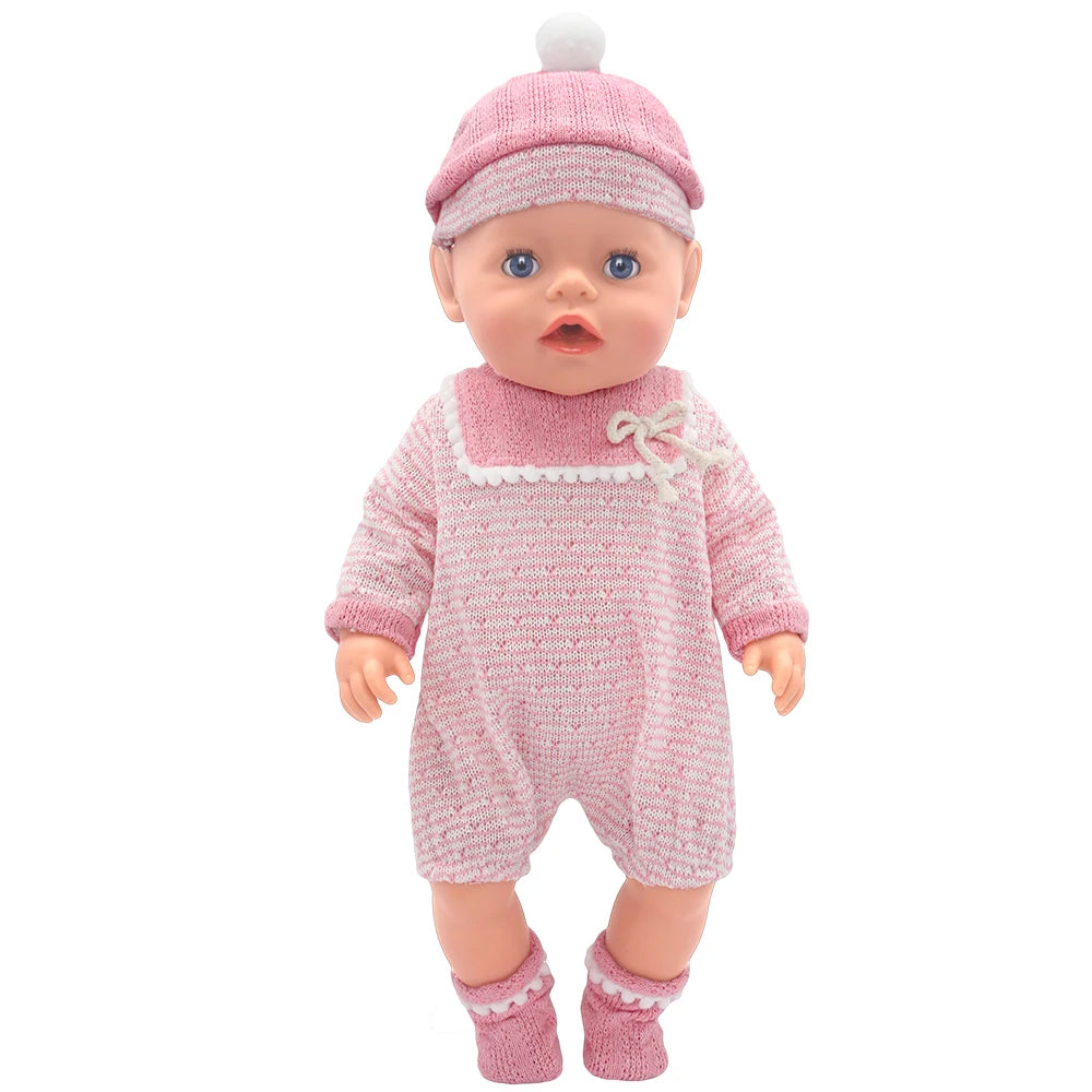Baby Born Doll Outfits For 13-18 Inch Newborn Doll Cute Jumpers Rompers Suit+Shoes Doll Accessories Festival Birthday Gift