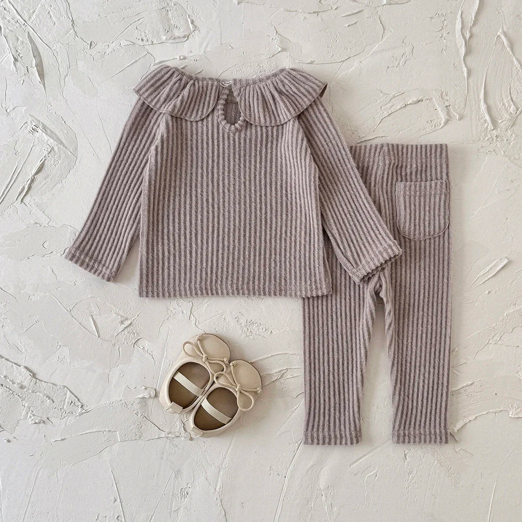 Baby Clothing Sets Autumn Casual 2 PCS Sets Baby Girls Clothes Lapel Top+Pants 1-3 Years Old Baby Stuff