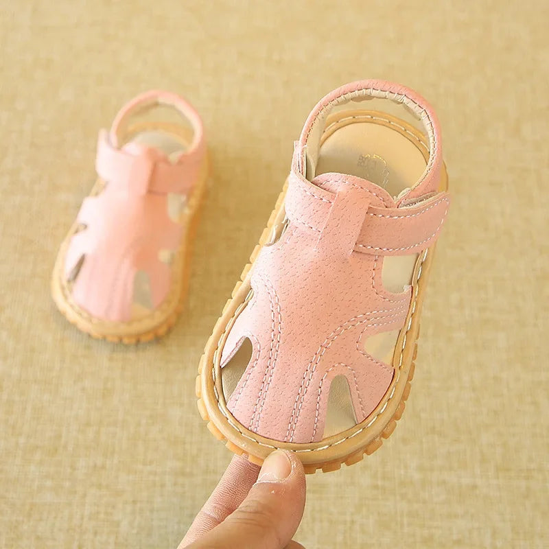 2025 Baby Sandals Toddler Boys First Walkers Newborn Girls First Shoes Indoor Soft Sole Infant Sandals Summer Beach Baby Shoes