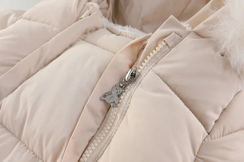 Winter Newborn Baby Girl Clothes Thicken Baby Romper With Gloves Warm Baby Jumpsuit Hooded Plus Velvet Children's Clothing 0-18M