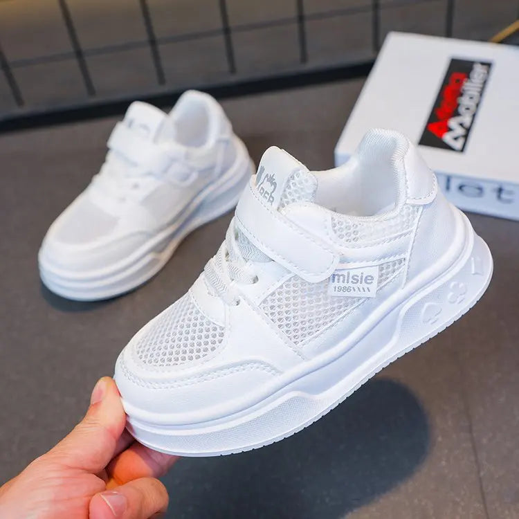 2026 New Leather Kids Running Shoes youngsters teens Casual Fashion Walking Sneakers Breathable Non-slip Girl Tennis Footwear