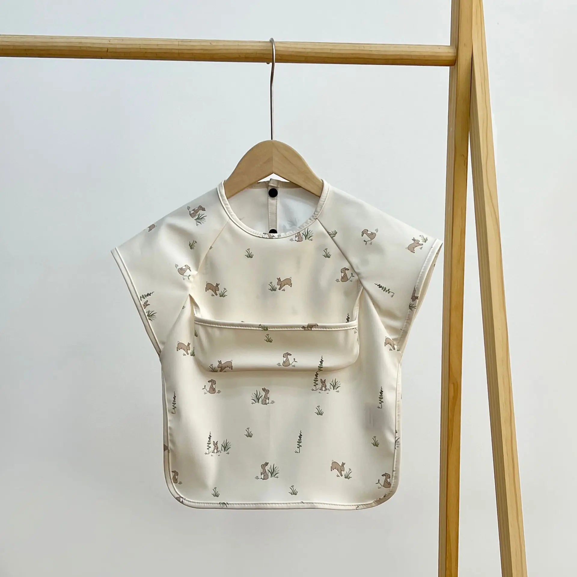 Newborn Baby Bibs Blouse Waterproof No-sleeved Reverse Dressing Infant Eating Clothes Apron Bib Protective Clothing
