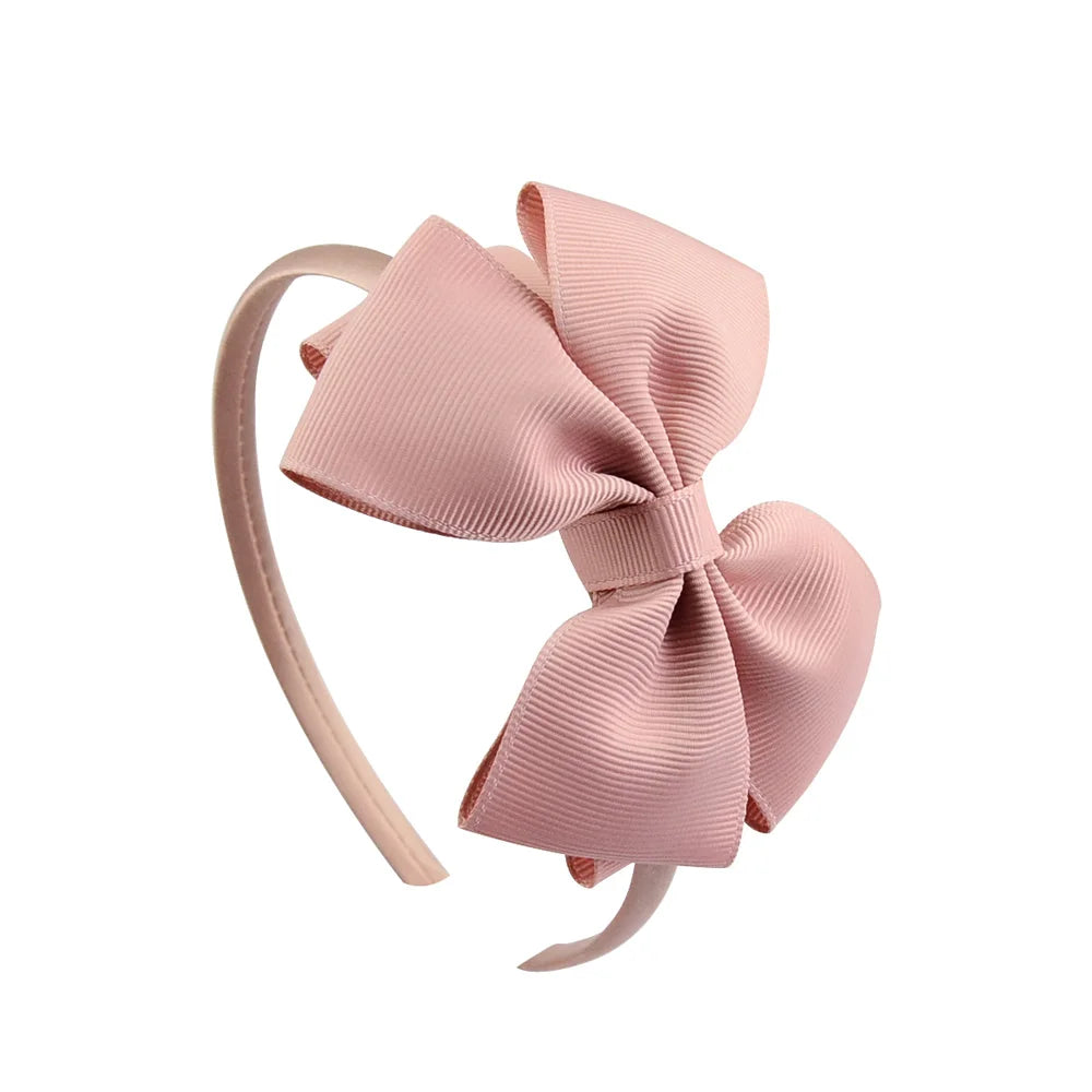 1 Piece Ribbon Handmade Hair Bows Hairbands for Baby Girls 20 Colors Cute Bowknot Solid Color Headband Headwear Hair Accessories