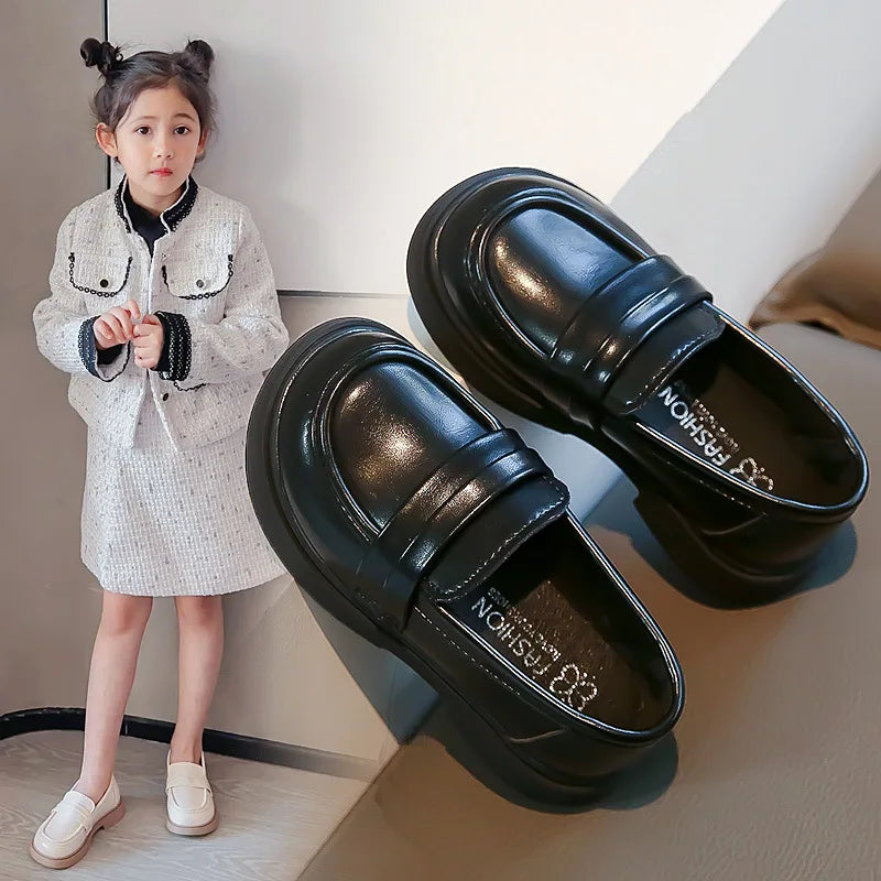 Children Leather Shoes for Boys Girls Kids Loafers Slip-on School Flats Casual Sneakers for Wedding Formal Occasions Party 23-35