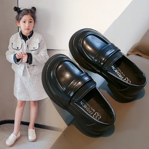 Children Leather Shoes for Boys Girls Kids Loafers Slip-on School Flats Casual Sneakers for Wedding Formal Occasions Party 23-35