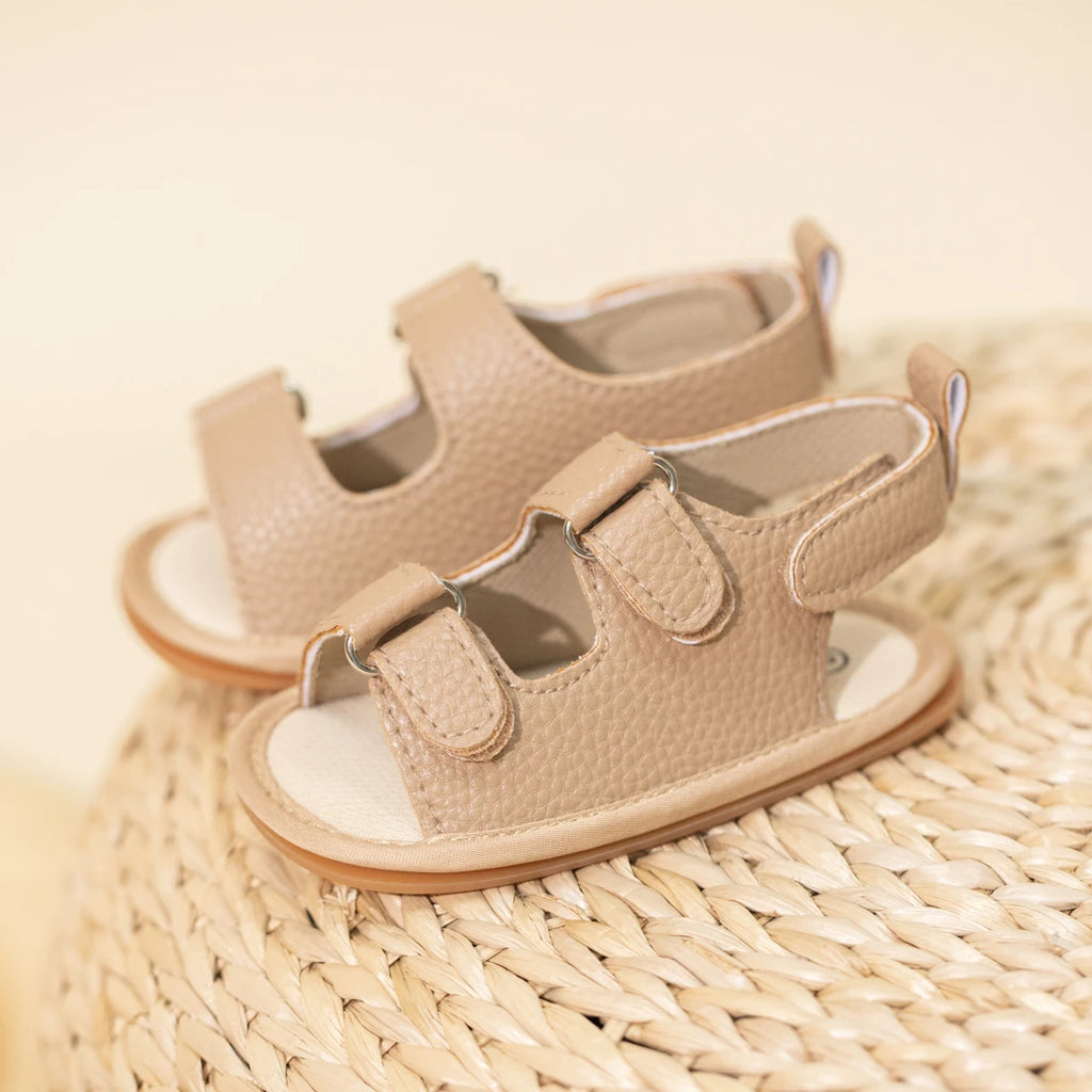 New Baby Sandals Baby Shoes Baby Boy Girl Sandals PU Soft Bottom Sole Anti-Slip Infant First Walker Crib Shoes Newborn Moccasins
