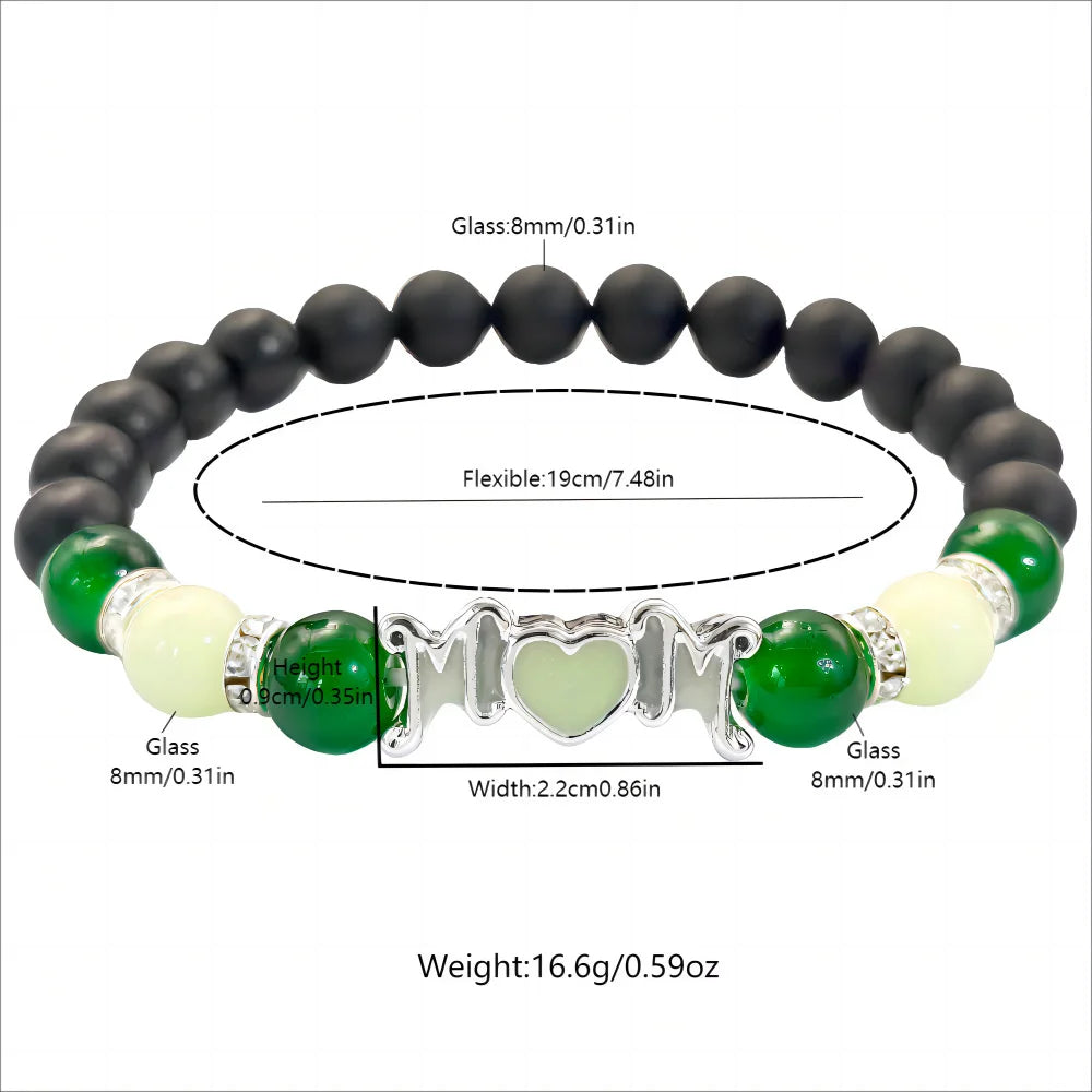 Mother'S Day Love Night Light Bracelet Fashion Glow In The Dark Beaded Bracelets For Women Mom Jewelry Gift 2025 New