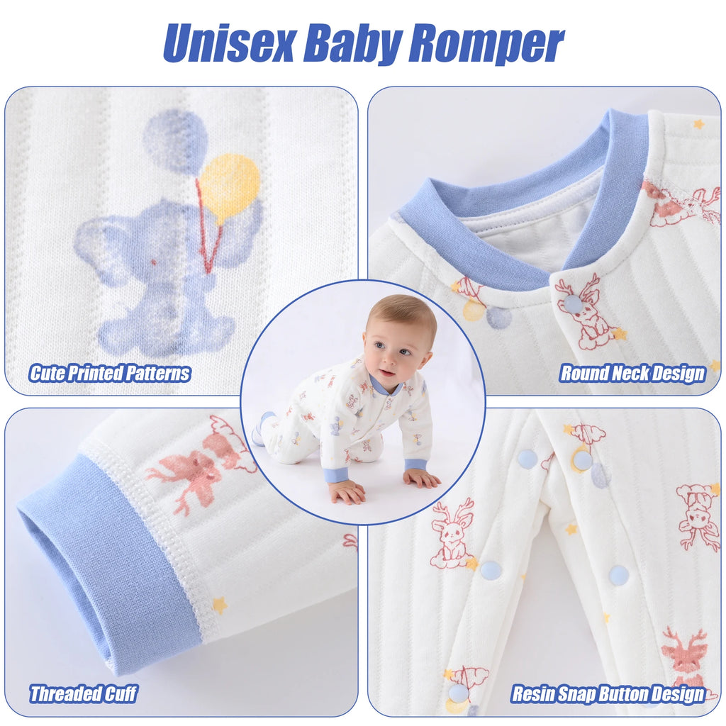 Baby Jumpsuit Clothes bodysuit Thickening Cotton  Boys Girls Cute Printed Bear Romper Infant Onesie Spring Trend 1-3-6-9-12M