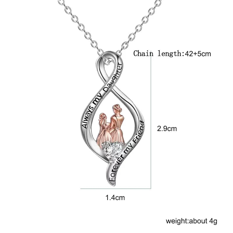 Mother and Daughter Infinity Pendant Necklace Always My Daughter Forever My Friend Necklace Birthday Gifts