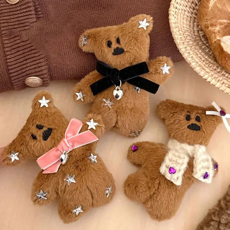 Lindo broche de felpa de osito, pinza de pelo de muñeco de peluche de dibujos animados, pinzas dulces para flequillo lateral, accesorios para el cabello femeninos de otoño e invierno.