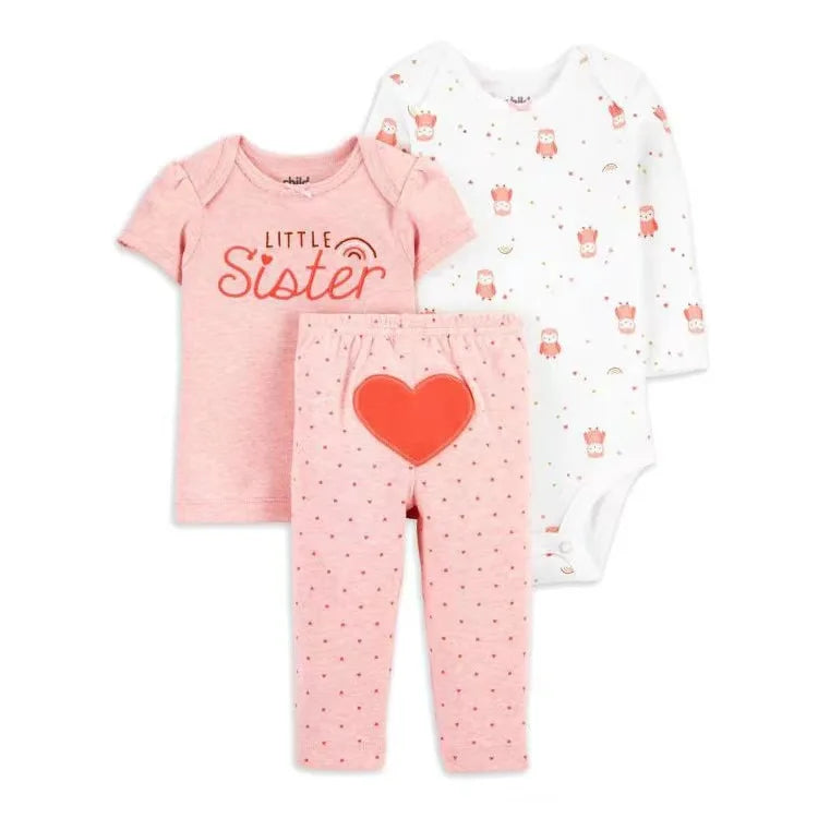2025 Baby Mädchen Kleidung Herbst Frühling Neugeborenen Outfit Baumwoll-Body Oberteil und Hose Set Kinder Kleinkind Kleidung 6-24M