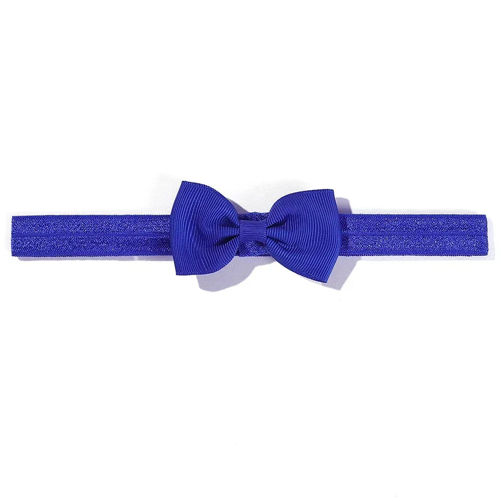 1pcs Baby Bows Head Band Elastic Ribbon Hair Band Infant Headwear Solid Color Headband Babe Casual Head Accessories Wholesale