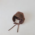 Otoño Invierno Niños Más Terciopelo Orejeras Cortavientos Frío Cálido Gorra de Pana Niño Niña Bebé Vellón Algodón Gorro Grueso Liso