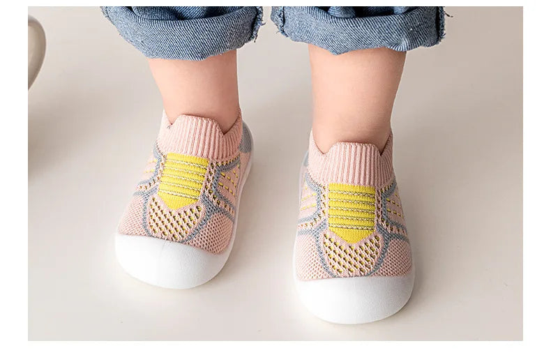 Baby Schuhe Anti-Rutsch Atmungsaktive Krabbelschuhe mit Gummisohle für Kinder Jungen Mesh-Schuhe Weiche Sohle Baby Mädchen
