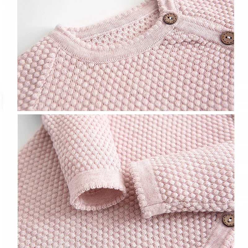 Autumn Winter Baby Girls Solid Clothing Newborn Baby Boys Clothes Suit Infant Sweater Pajamas Set Kids Warm 0 to 3 Years Old