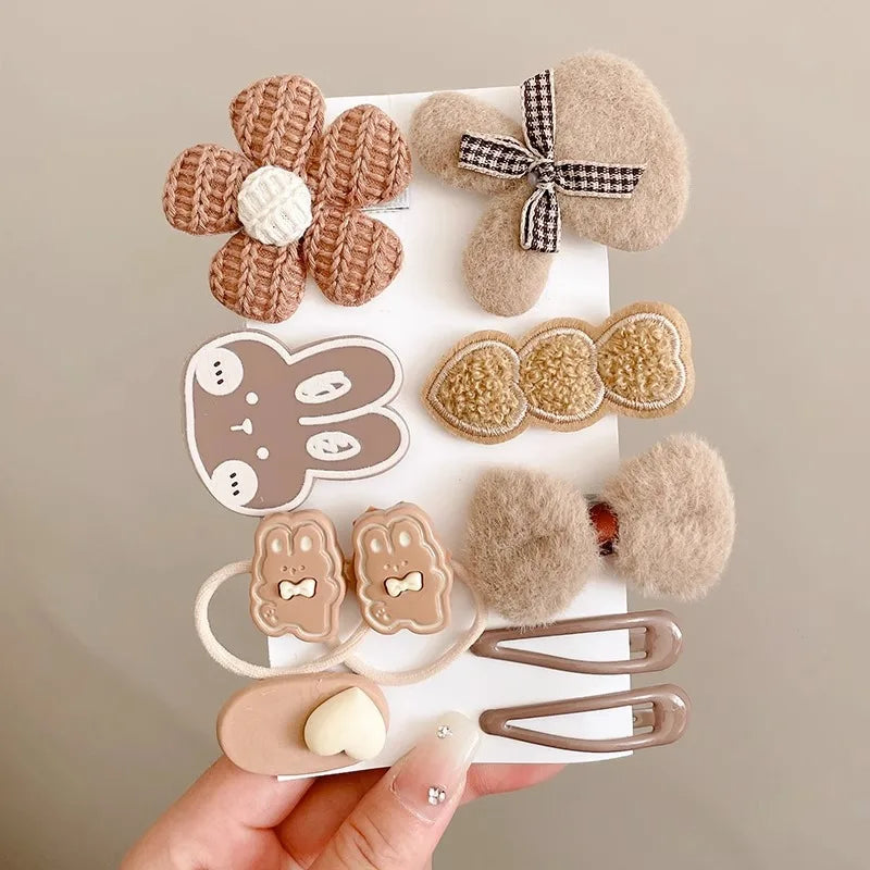 10-14PCS Bows Baby Hair Clips Hair Accessories For Girls Cartoon Animal Flower Hairpin Headdress Kids Hair Pins Birthday Gifts