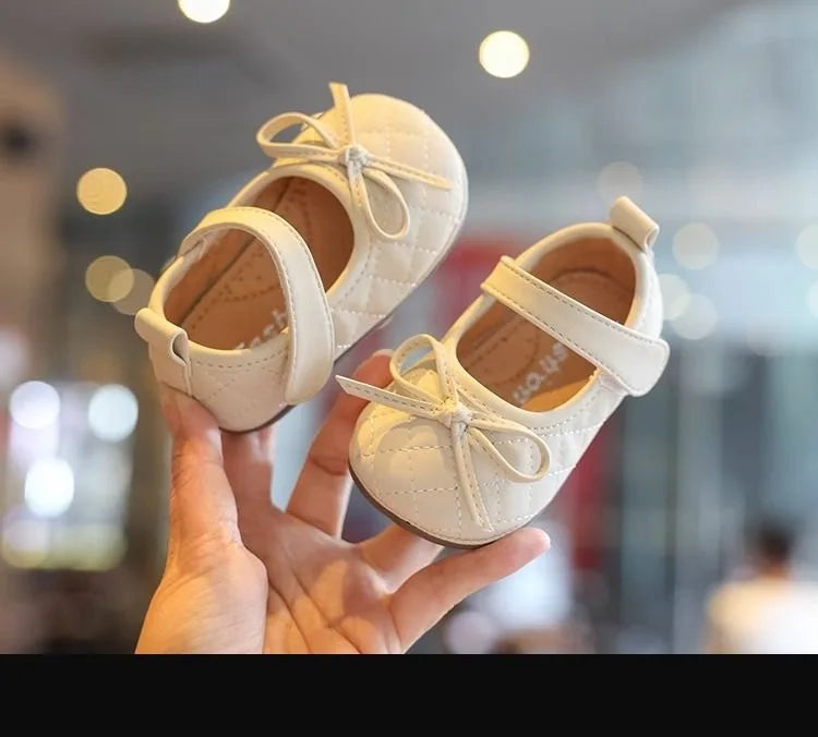 New Summer Toddler Single Shoes Baby Outdoor Learning Shoes Fashionable Girl Baby Bow Dress Shoes Children Non-Slip Casual Shoes