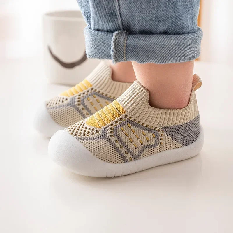 Baby Schuhe Anti-Rutsch Atmungsaktive Krabbelschuhe mit Gummisohle für Kinder Mädchen Jungen Mesh Schuhe Weiche Sohle Hausschuhe