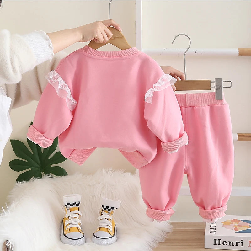 New Autumn Baby Clothes Kids Clothing Set Children Girls Long Sleeved T-Shirt Pants 2Pcs/Sets Infant Costume Toddler Tracksuits