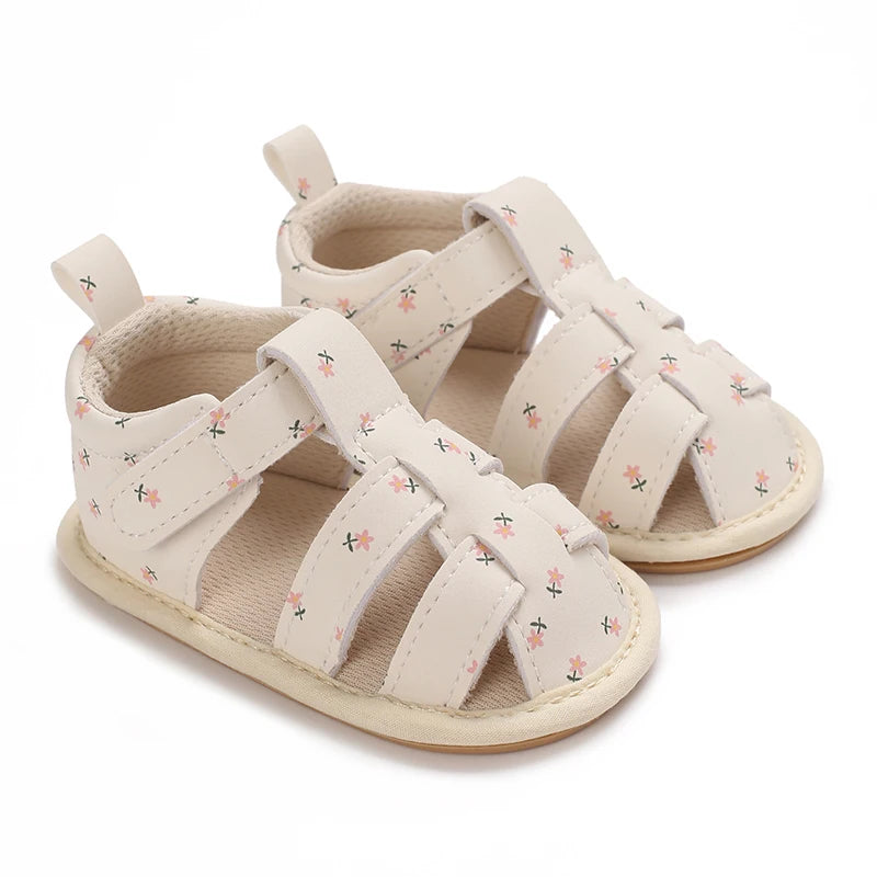 0-18M Baby Walking Sandals - Breathable Anti-Slip Soft Sole Shoes for Newborn Boys & Girls, Summer Infant First Walkers