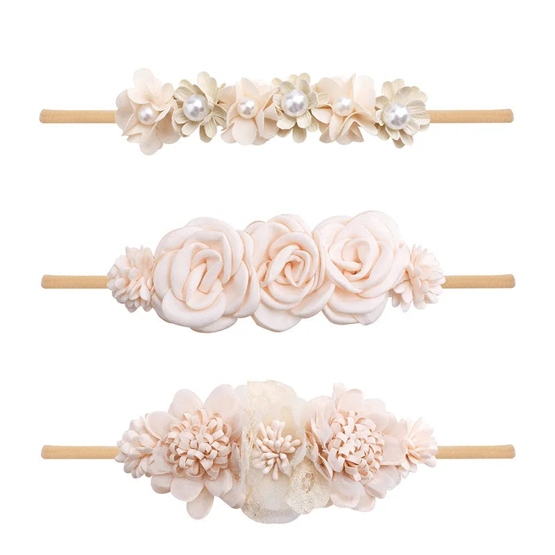 1/3pcs Baby Headbands for girls Kids Cute Flower Headwear Nylon Soft Elastic Hair Band Gifts Toddler Headband Hair Accessories