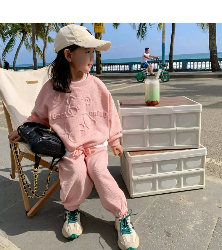 Children's Clothing Sets Letter Print Sweatshirt + Tank Top + Pants 3pcs Baby Girl Clothes for 2 To 7 Years Baby Girl Outfit Set