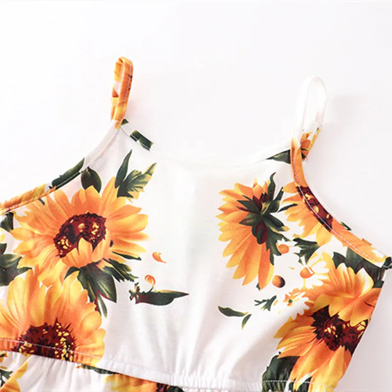 Mother Daughter Dress Summer Children's Clothing Beach Girls Dresses Vestido Baby Romper Family Matching Outfits Women Jumpsuit