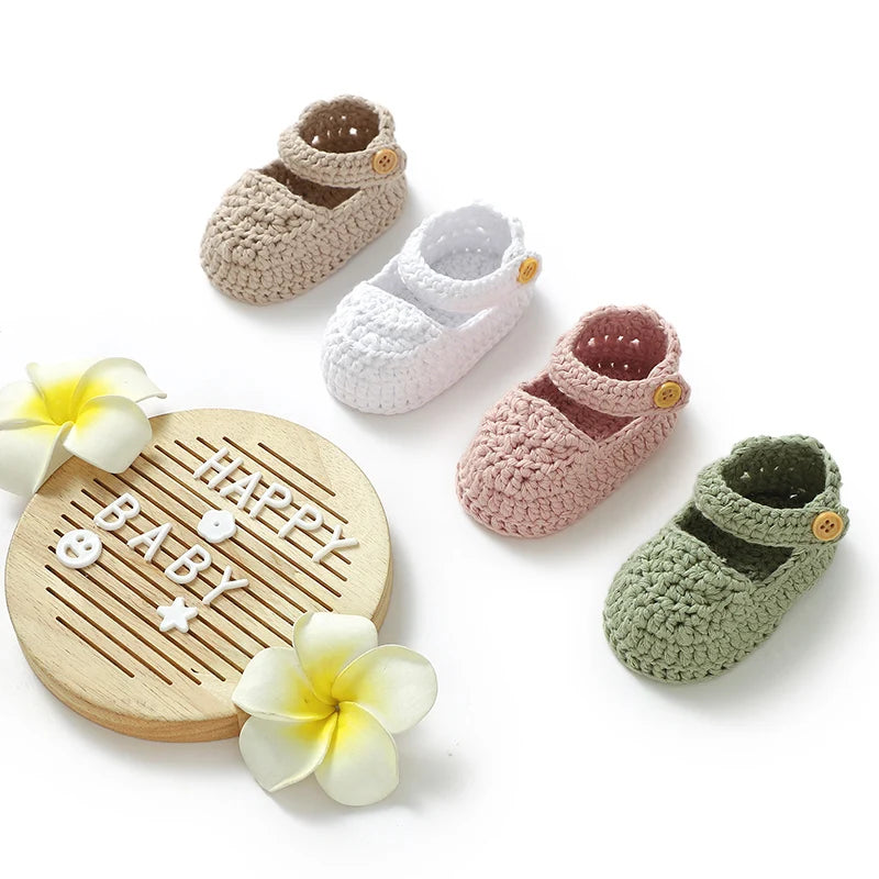 Baby Shoes 100%Cotton Knitted Newborn Boy Girl First Boots Fashion Solid Infant Footwear 0-18M Breathable Cute Shallow Seasonal