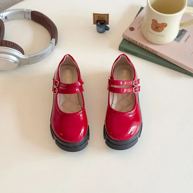 Children Leather Shoes for Girls 2025 Spring Autumn New Fashion Korean Style Soft Bottom Anti-slippery Versatile Mary Jane Shoes