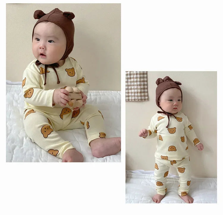Babykleidung 2-teilige Sets Herbst Winter Baby Schlafanzug Set Unterwäsche Zweiteiler Baumwolle Baby Junge Langarm-Outfit
