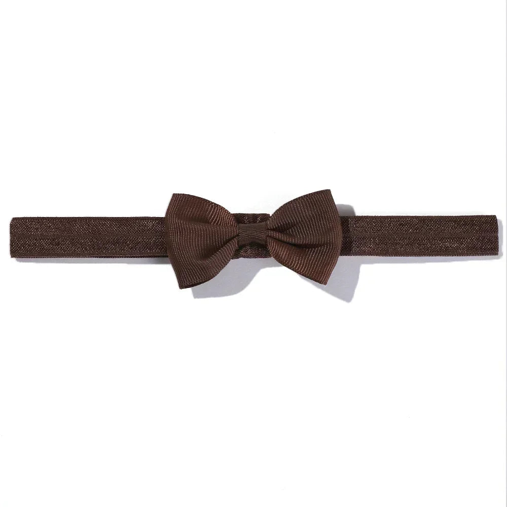 1pcs Baby Bows Head Band Elastic Ribbon Hair Band Infant Headwear Solid Color Headband Babe Casual Head Accessories Wholesale