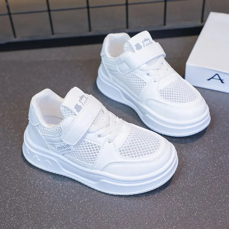 2026 New Leather Kids Running Shoes youngsters teens Casual Fashion Walking Sneakers Breathable Non-slip Girl Tennis Footwear