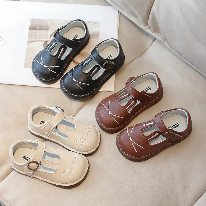 2025 Children Leather Shoes for Girls Spring Autumn New Fashion Korean Style Soft Bottom Anti-slippery Versatile Baby Shoes